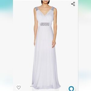 Conail Coco Women Ruched Waist Rhinestone Casual Tulle Long Dress